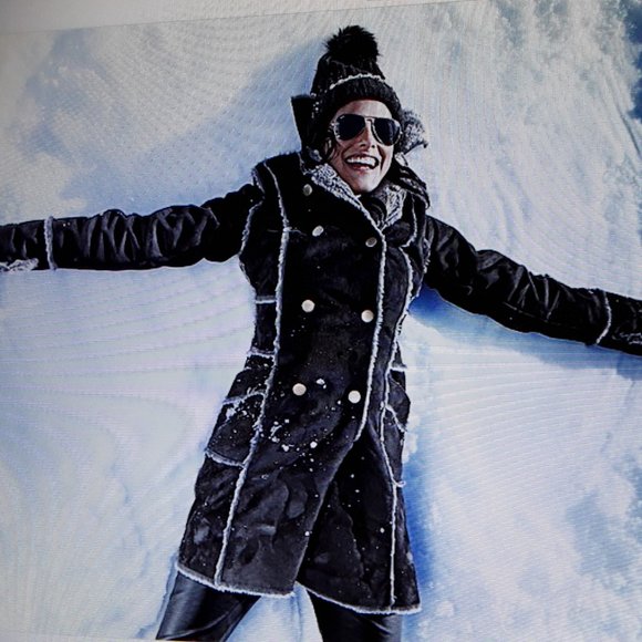 NWOT VENUS sz 12 womens faux Suede Fur Long Winter Coat - Picture 7 of 9